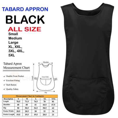 Black tabard tabbard apron - black,