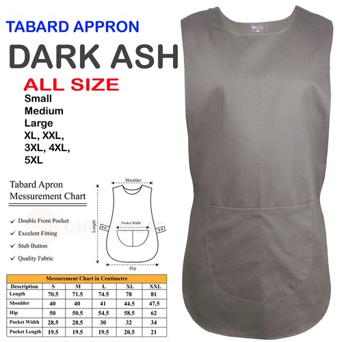 Dark ash tabard apron - ash,